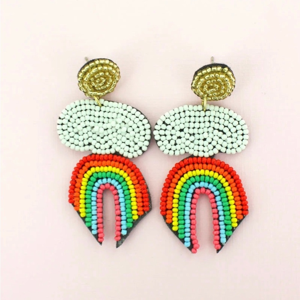 Rainbow Seed Bead Earrings